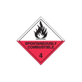 Dangerous Goods Labels & Placards - Spontaneously Combustible 4