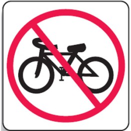 No Bikes Picto Sign 450x450mm C2 Ref Aluminium