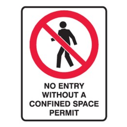 No Entry Without A Confined Space Permit Labels 90x125 SAV Pk5