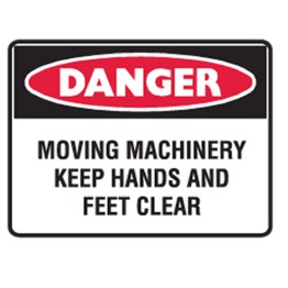Danger Moving Machinery Keep Hands And Feet Clear Labels 125x90 SAV Pk5