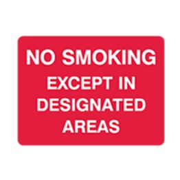 No Smoking Except In Designated Areas