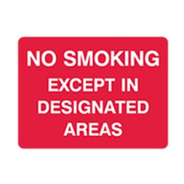 No Smoking Except In Designated Areas