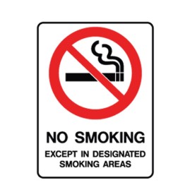 No Smoking Except In Designated Smoking Areas