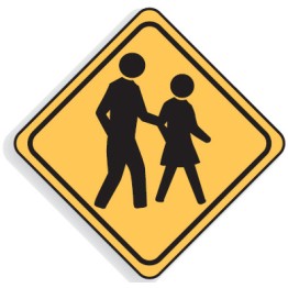 Pedestrian Picto Sign 600x600mm C2 Ref Aluminium