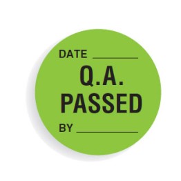 Quality Assurance Labels - Date Q.A. Passed By