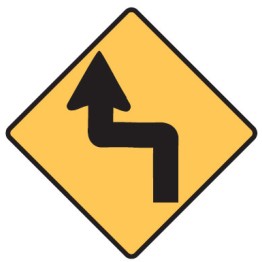 Road Goes Left Sign