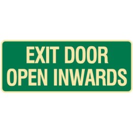 Exit & Evacuation Signs - Exit Door Open Inwards
