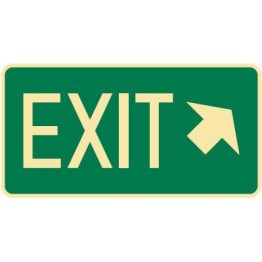 Exit & Evacuation Signs - Exit Arrow Up Diagonal Right