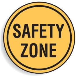 Safety Zone Sign 600mm dia C2 Ref Aluminium