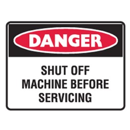 Danger Shut Off Machine Before Servicing Labels 125x90 SAV Pk5