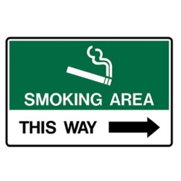 Smoking Area This Way - Right Arrow