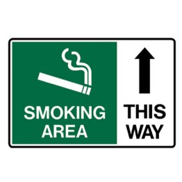 Smoking Area This Way - Up Arrow