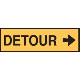 Temporary Traffic Control Sign Detour Arrow Right 1200x300mm C1 Ref
