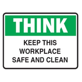 Think Keep This Workplace Safe And Clean Labels 125x90 SAV Pk5