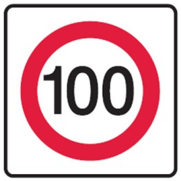 Vehicle & Truck Id Sign Speed Limit 100 Sign 300 x 300mm Reflective Metal
