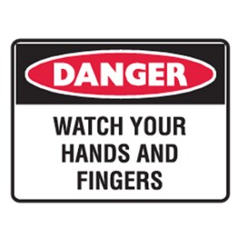Danger Watch Your Hands And Fingers Labels 125x90 SAV Pk5