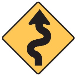 Winding Road Sign 600x600mm C2 Ref Aluminium