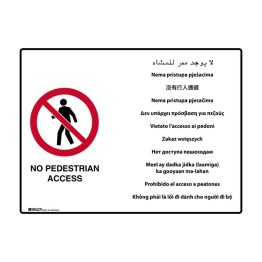 No Pedestrian Access - Multilingual Signs