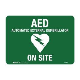 AED Defibrillator Labels - AED on Site, 180 x 250mm