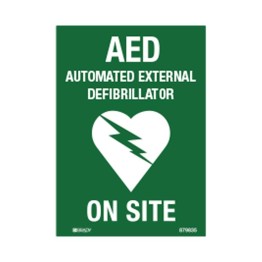 AED Defibrillator Labels - AED on Site