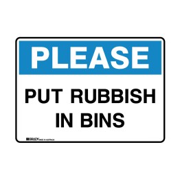 Please Put Rubbish In Bins