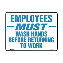 Hygiene And Food Safety Signs - Employees Must Wash Hands Before Returning To Work