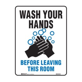 Hygiene And Food Safety Signs - Wash Hands Before Leaving This Room