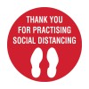Floor & Carpet Marking Sign - Thank You For Practising Social Distancing