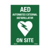 AED Defibrillator Labels - AED on Site, 90 x 125mm, Pack of 5