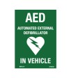 AED Defibrillator Labels - AED in Vehicle, 90 x 125mm, Pack of 5