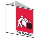 Double Sided Sign Fire Blanket 225 x255mm Polypropylene