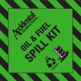 Accidental Eco-Friendly Oil & Fuel Spill Kit Bin Label FRONT 