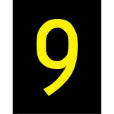 Reflective Numbers & Letters, Series 5900 25mm - Yellow/Black