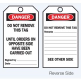 Lockout Tags - Danger Do Not Remove This Tag - Reverse Side #3