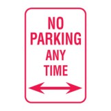 No Parking Anytime Sign Double Arrow