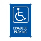 Disabled Parking W/Picto Sign 300x450mm Mtl