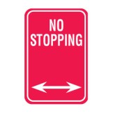 No Stopping Double Arrow Sign