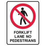 Forklift Lane No Pedestrians W/Picto
