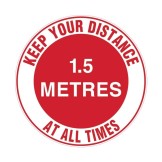 Floor & Carpet Marking Sign - Keep Your Distance At All Times - 1.5m