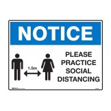 Notice Sign - Please Practice Social Distancing