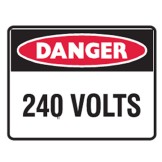 Danger 240 Volts Labels 125x90 SAV Pk5