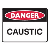 Danger Caustic Labels 125x90 SAV Pk5