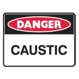 Danger Caustic Labels 125x90 SAV Pk5