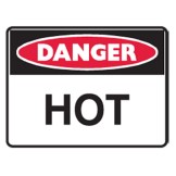 Danger Hot Labels 125x90 SAV Pk5