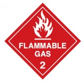 Dangerous Goods Labels & Placards - Flammable Gas 2 (White & Red )