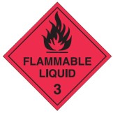 Dangerous Goods Labels & Placards - Flammable Liquid 3 (Black & Red )