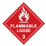 Flammable Liquid 3 (White) - 50 x 50mm Self Adhesive Vinyl Pack 50