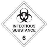 Infectious Substance 6 - 100 x 100mm Paper