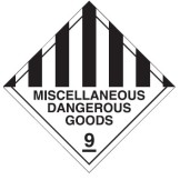 Miscellaneous Dangerous Goods 9 100 x 100mm Paper Roll 1000