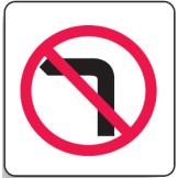 Direct No Left Turn Sign 600x600mm C2 Ref Aluminium